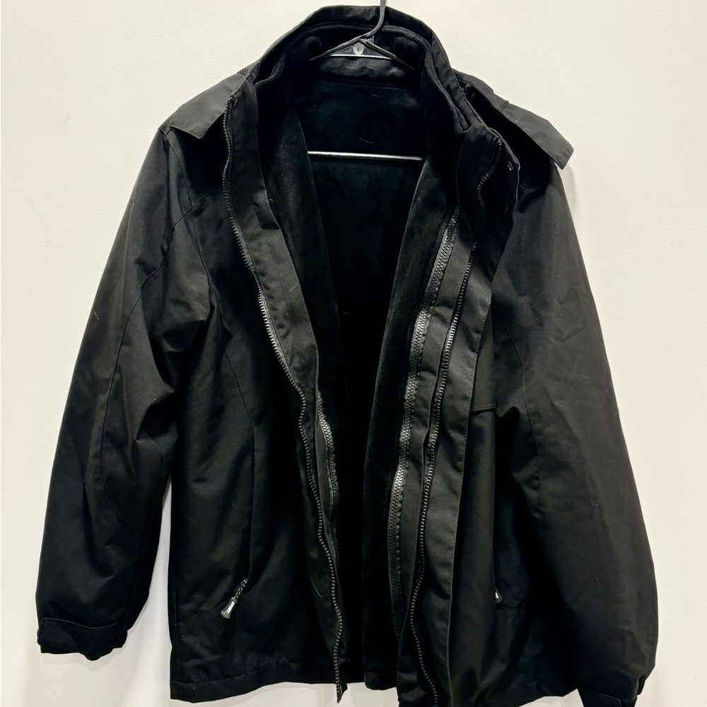 Unisex Black Technical Windbreaker Jacket